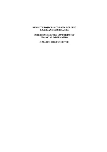 Thumbnail Kuwait Projects Company Holding Quarterly Report 2021-q1