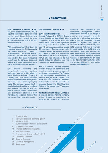 Thumbnail Gulf Insurance Group Annual Report 2010