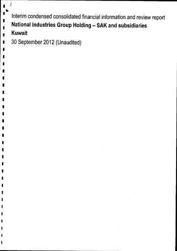 Miniature National Industries Group Holding Bilan financier 2012-9m