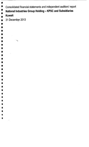 Miniature National Industries Group Holding Bilan financier 2013