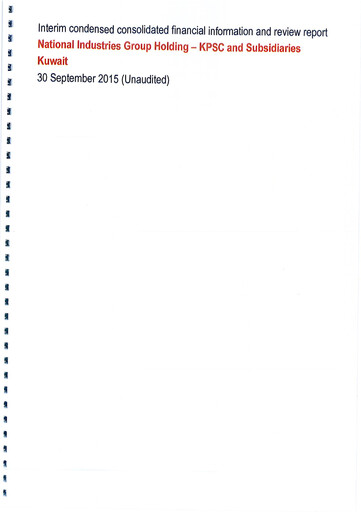 Miniature National Industries Group Holding Bilan financier 2015-9m