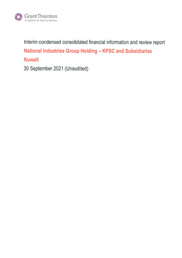 Miniature National Industries Group Holding Bilan financier 2021-9m