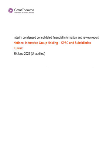Miniature National Industries Group Holding Bilan financier 2022-h1