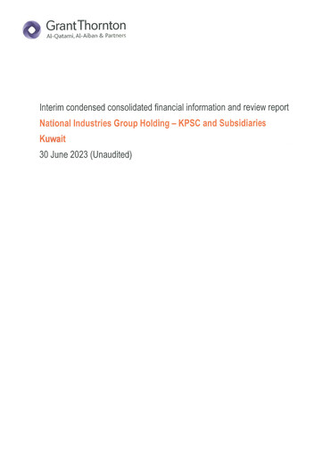 Miniature National Industries Group Holding Bilan financier 2023-h1