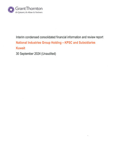 Miniature National Industries Group Holding Bilan financier 2024-9m