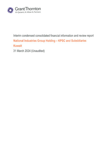 Miniature National Industries Group Holding Bilan financier 2024-q1