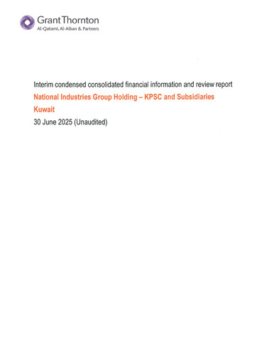 Miniature National Industries Group Holding Bilan financier 2025-h1