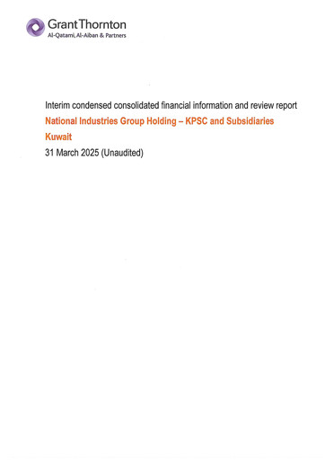 Miniature National Industries Group Holding Bilan financier 2025-q1