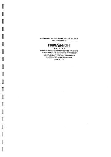 Thumbnail Humansoft Holding Company Financial Report 2011-9m