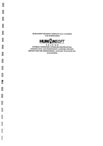Thumbnail Humansoft Holding Company Financial Report 2011-h1