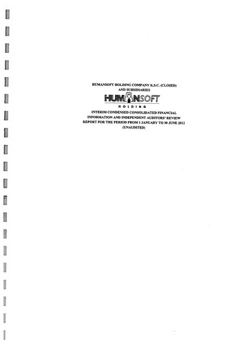 Thumbnail Humansoft Holding Company Financial Report 2012-h1