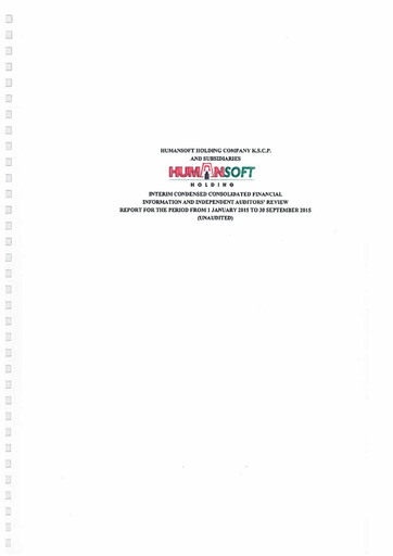 Thumbnail Humansoft Holding Company Financial Report 2015-9m