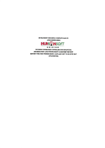 Thumbnail Humansoft Holding Company Financial Report 2017-h1