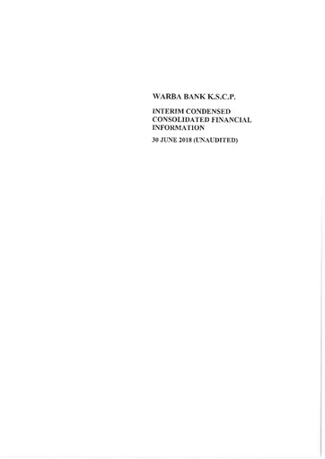 Thumbnail Warba Bank Financial Statement 2018-h1