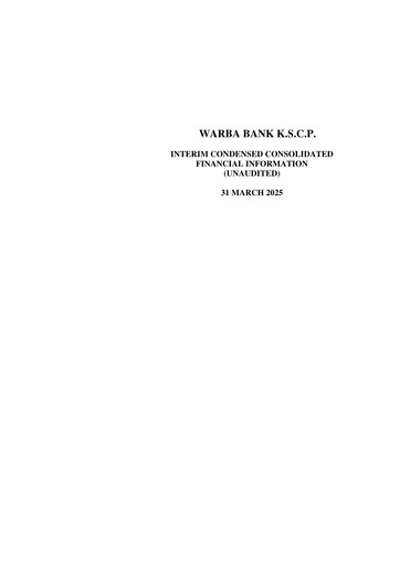 Thumbnail Warba Bank Financial Statement 2025-q1
