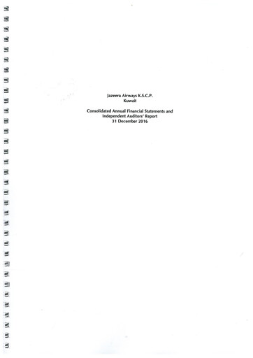 Vorschaubild Jazeera Airways Finanzmitteilung 2016