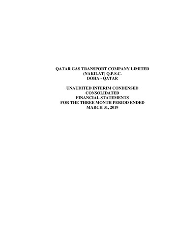 Miniature Qatar Gas Transport Company Bilan financier 2019-q1