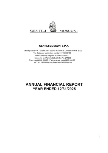 Miniature Gentili Mosconi Rapport financier 2025