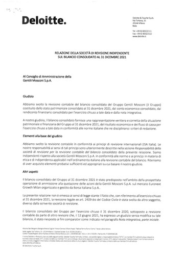 Thumbnail Gentili Mosconi Financial Statement 2021