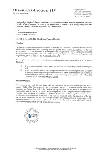 Vorschaubild Granules India Quartalsbericht 2026-q4