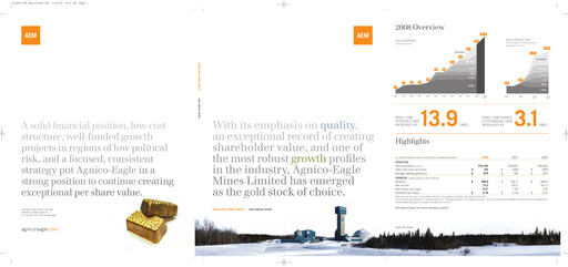Thumbnail Agnico Eagle Mines Annual Report 2008