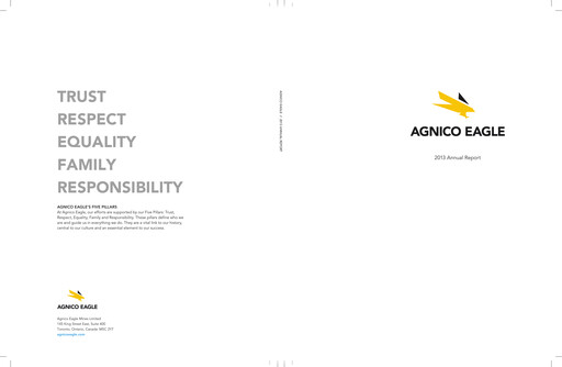 Thumbnail Agnico Eagle Mines Annual Report 2013