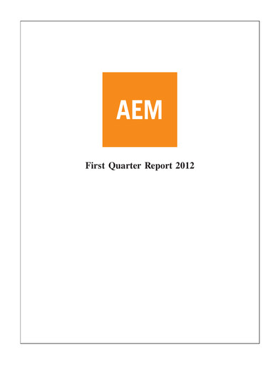 Thumbnail Agnico Eagle Mines Quarterly Report 2012-q1