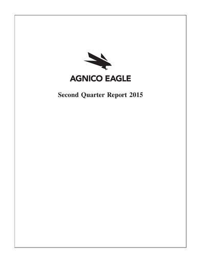 Thumbnail Agnico Eagle Mines Quarterly Report 2015-q2