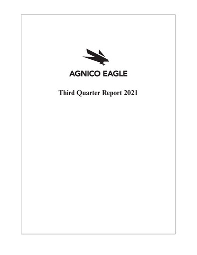 Thumbnail Agnico Eagle Mines Quarterly Report 2021-q3
