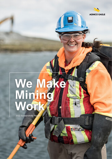 Thumbnail Agnico Eagle Mines Sustainability Report 2022