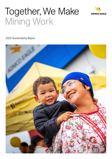 Thumbnail Agnico Eagle Mines Sustainability Report 2025