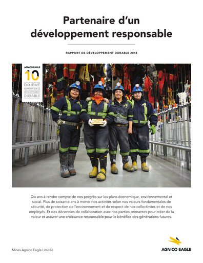 Miniature Agnico Eagle Mines Rapport de durabilité 2018