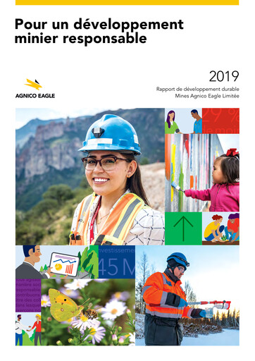 Miniature Agnico Eagle Mines Rapport de durabilité 2019