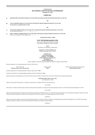 Thumbnail TAT Technologies Annual Report 2024