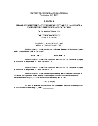 Thumbnail TAT Technologies Quarterly Report 2024-q2