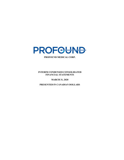 Thumbnail Profound Medical Quarterly Report 2020-q1