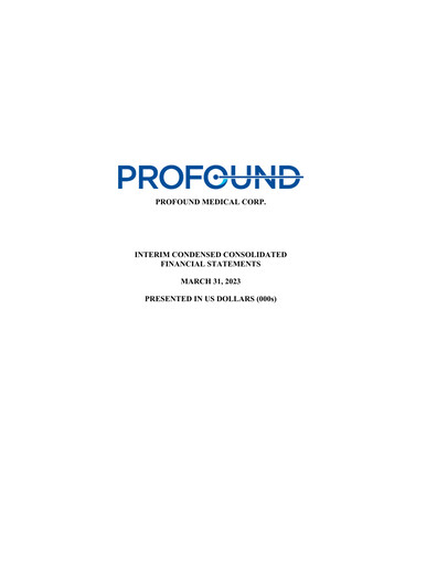 Thumbnail Profound Medical Quarterly Report 2023-q1