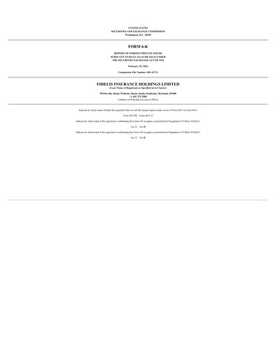 Thumbnail Fidelis Insurance Financial Report 2023