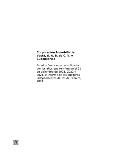 Thumbnail Vesta Real Estate Financial Statement 2023