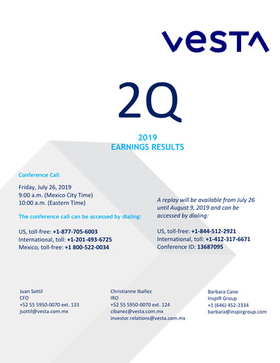 Vorschaubild Vesta Real Estate Quartalsbericht 2019-q2