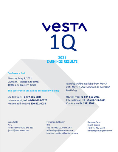 Vorschaubild Vesta Real Estate Quartalsbericht 2021-q1