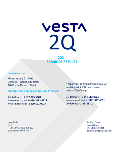 Vorschaubild Vesta Real Estate Quartalsbericht 2021-q2