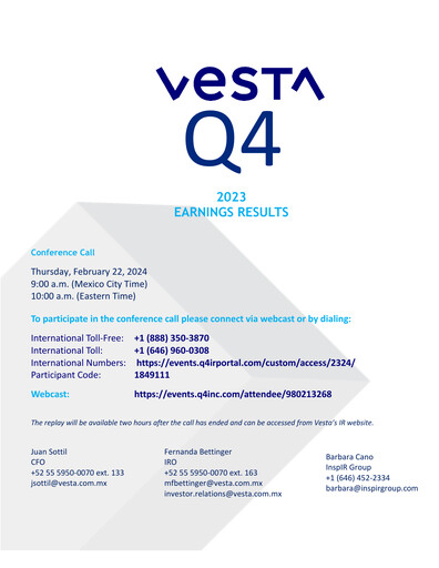 Thumbnail Vesta Real Estate Quarterly Report 2023-q4