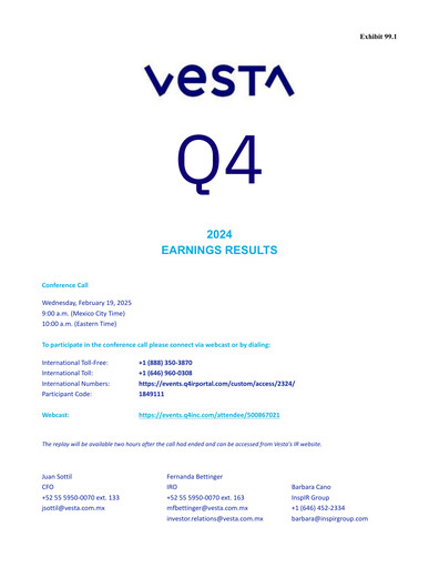 Thumbnail Vesta Real Estate Quarterly Report 2024-q4