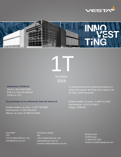 Vorschaubild Vesta Real Estate Quartalsbericht 2019-q1