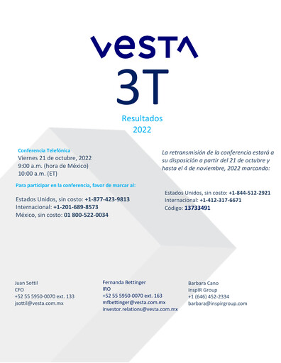 Vorschaubild Vesta Real Estate Quartalsbericht 2022-q3