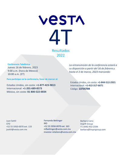 Vorschaubild Vesta Real Estate Quartalsbericht 2022-q4