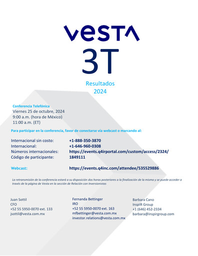 Thumbnail Vesta Real Estate Quarterly Report 2024-q3