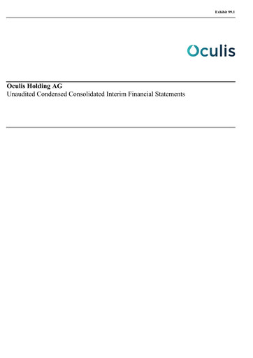 Thumbnail Oculis Holding AG Quarterly Report 2025-q1