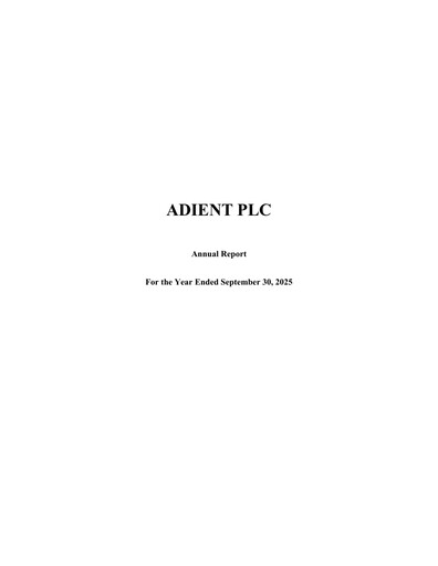 Miniature Adient
 Bilan financier 2025